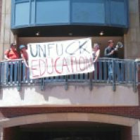 Santa Rosa Junior College chapter May Day banner drop! (5.1.13)